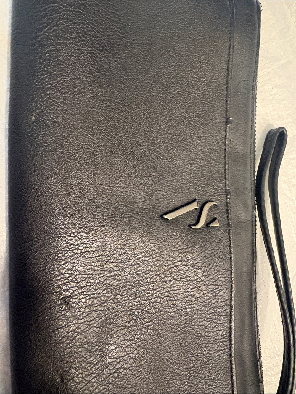 Black Leather Men's Wristlet Clutch - Unknown Brand